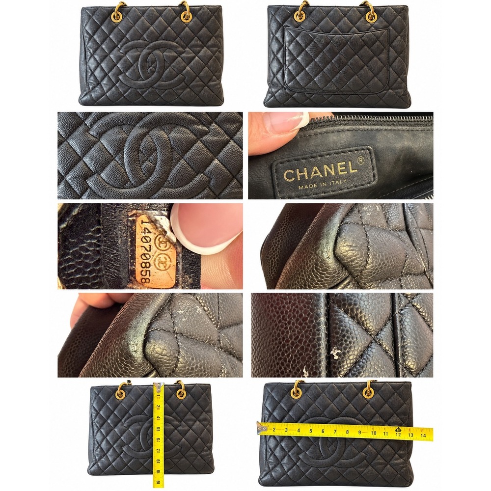 Chanel Quilted Tote GST Black Quilted Caviar Gold Hardware 14070858